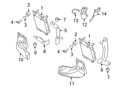 2008 Audi RS4 Radiator & Components Diagram 2