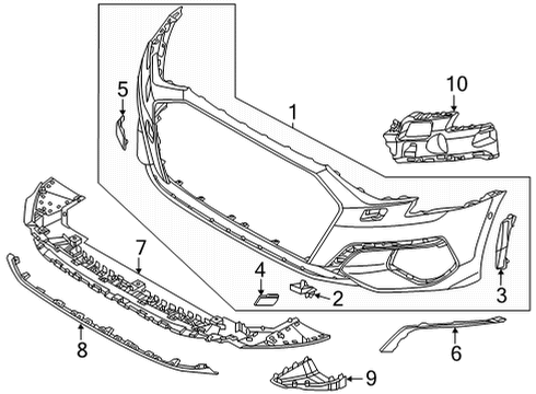 2024 Audi A3 Bumper & Components - Front Diagram 1