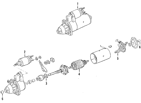 1999 Audi A4 Quattro Starter Diagram for 058-911-023-BX