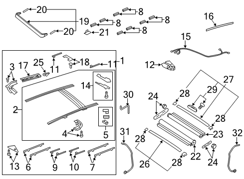 2014 Audi Q7 Sunroof, Body Diagram 1