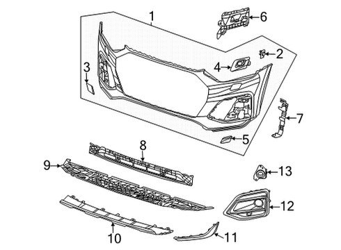 2023 Audi Q5 Bumper & Components - Front Diagram 1