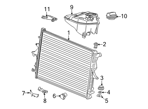 2009 Audi Q7 Radiator & Components Diagram 4