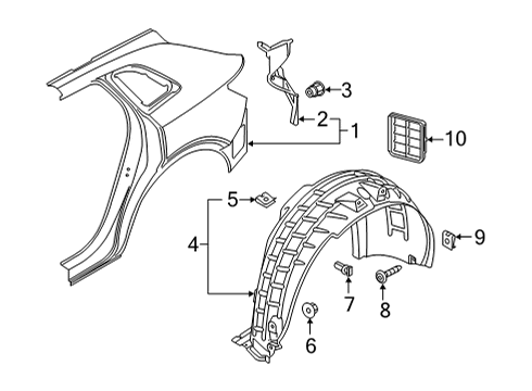 2022 Audi e-tron Sportback Quarter Panel & Components
