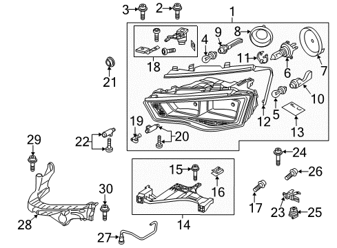 2015 Audi A4 Quattro Headlamps, Headlamp Washers/Wipers, Lighting Diagram 3