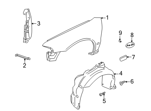 1996 Audi A4 Fender & Components, Exterior Trim