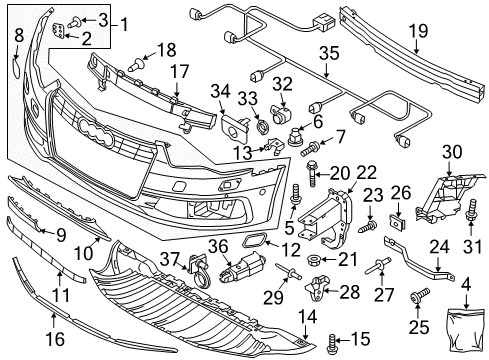 2013 Audi A6 Front Bumper Diagram 1