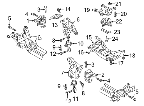 2023 Audi A6 Quattro Engine & Trans Mounting Diagram 1