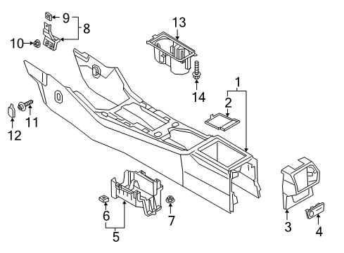 2024 Audi Q3 Center Console Diagram 1