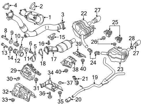 2014 Audi A7 Quattro Tailpipe Extension Clamp Diagram for 8E0-253-139