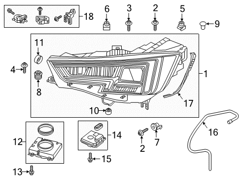 2017 Audi A4 allroad Headlamps, Headlamp Washers/Wipers Diagram 1