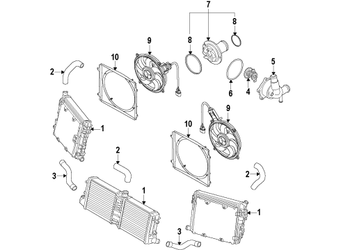 2009 Audi R8 Radiator & Components