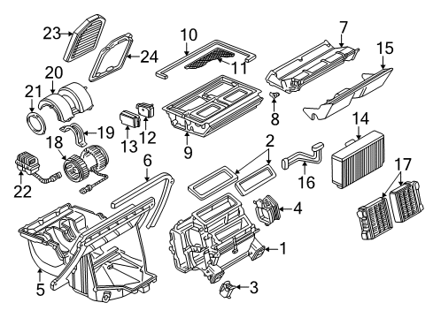 1999 Audi A8 Quattro A/C Evaporator & Heater Components