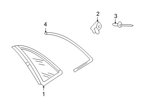 2003 Audi A4 Glass & Hardware - Quarter Panel