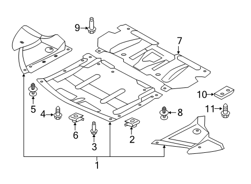 2015 Audi R8 Front Structural Components - Splash Shields