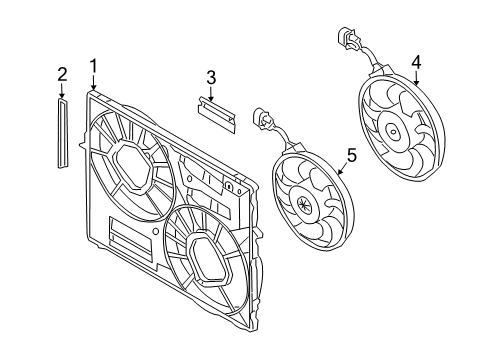 2009 Audi Q7 Cooling System, Radiator, Water Pump, Cooling Fan Diagram 1