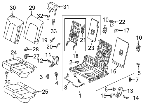 2022 Audi Q3 Rear Seat Components