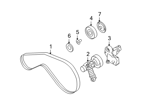 2007 Audi A6 Quattro Belts & Pulleys, Maintenance Diagram 1