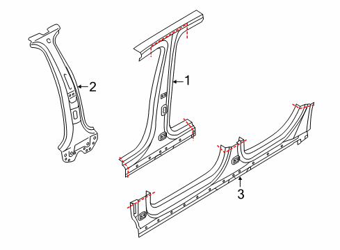 2015 Audi S8 Center Pillar & Rocker