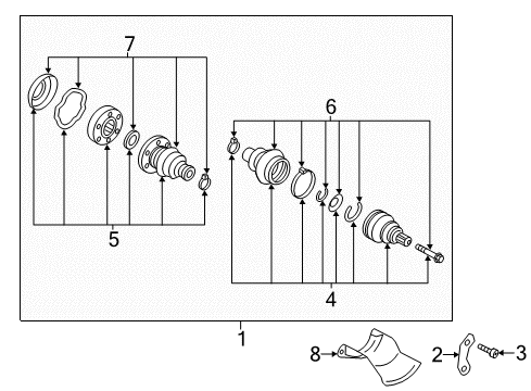2018 Audi A8 Quattro Drive Axles - Rear Diagram 2