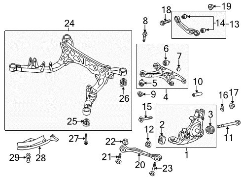 2014 Audi A6 Rear Suspension, Control Arm Diagram 4