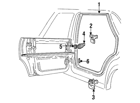 1994 Audi 90 Quattro Rear Door - Weatherstrip & Hinge