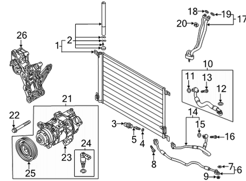 2022 Audi S7 Sportback A/C Condenser, Compressor & Lines