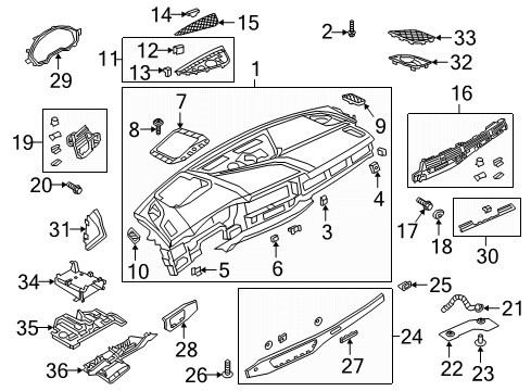 2018 Audi RS5 Cluster & Switches, Instrument Panel Diagram 2