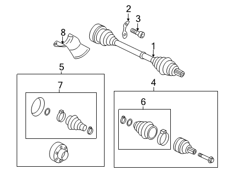 2014 Audi S4 Drive Axles - Rear Diagram 1