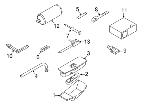 2020 Audi A8 Quattro Jack & Components Diagram 1