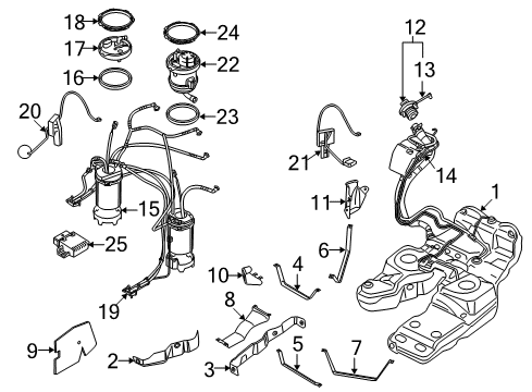 2011 Audi Q7 Fuel System Components, Fuel Delivery Diagram 2