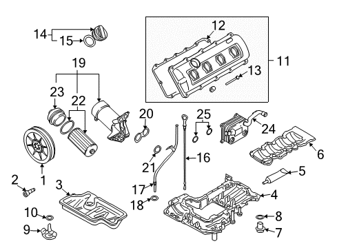 2007 Audi RS4 Engine Parts & Mounts, Timing, Lubrication System Diagram 1