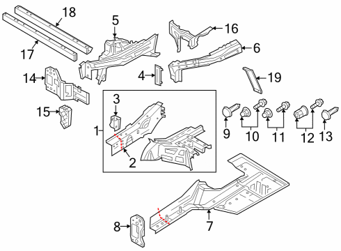 2024 Audi Q8 e-tron Structural Components & Rails