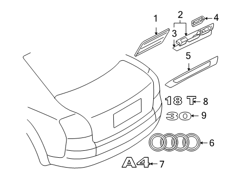 2003 Audi A4 Exterior Trim - Trunk Lid