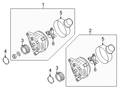 2008 Audi A6 Quattro Alternator Diagram for 06E-903-016-KX