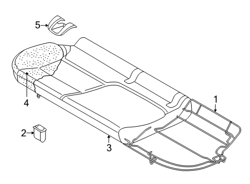 2010 Audi A3 Rear Seat Components Diagram 2