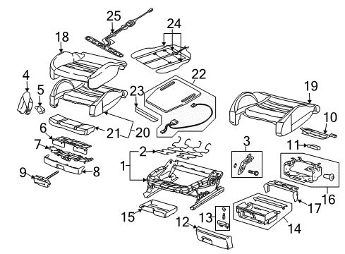 2007 Audi A6 Front Seat Components Diagram 2