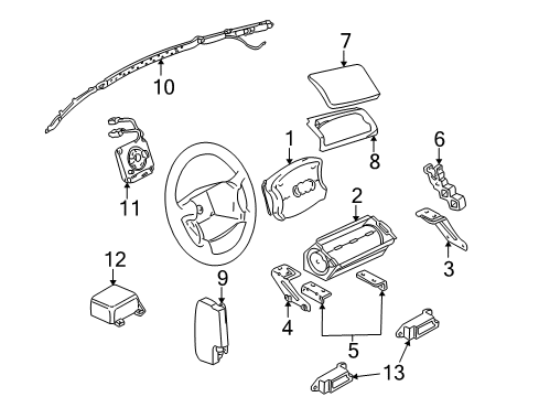 1996 Audi A4 Air Bag Components