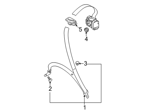 2022 Audi RS5 Sportback Rear Seat Belts Diagram 1