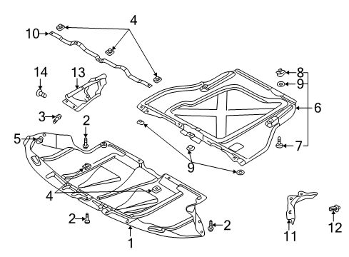 2004 Audi A4 Quattro Splash Shields, Cooling Diagram 2