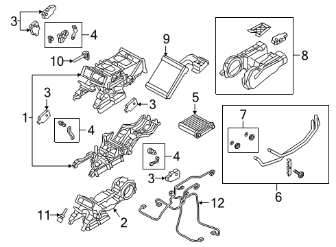 2020 Audi A8 Quattro A/C Evaporator & Heater Components