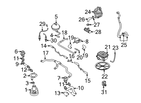 2003 Audi A6 Quattro EGR Valve Diagram for 078-131-101-AB