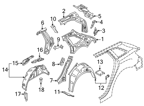 2016 Audi A3 Sportback e-tron Inner Structure - Quarter Panel