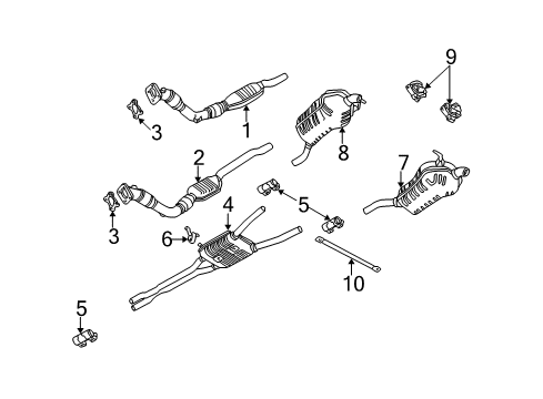 2002 Audi A6 Quattro Exhaust Components, Exhaust Manifold Diagram 2