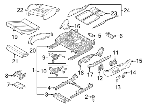 2022 Audi e-tron S Front Seat Components Diagram 4