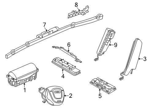 2020 Audi A3 Air Bag Components Diagram 1