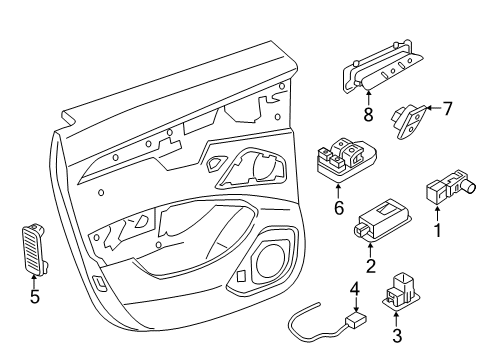 2020 Audi S8 Interior Trim - Rear Door Diagram 2