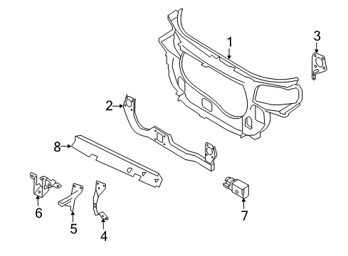 2008 Audi A4 Radiator Support, Body Diagram 1