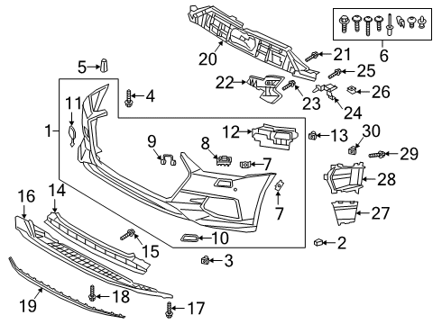 2023 Audi A7 Sportback Bumper & Components - Front Diagram 2