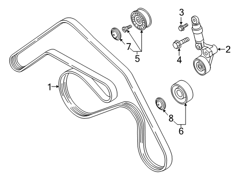 2013 Audi A8 Quattro Idler Pulley Diagram for 07D-145-276-C