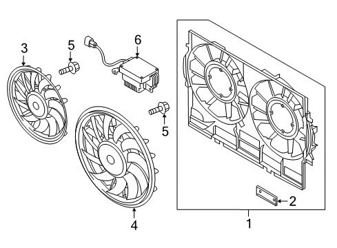 2018 Audi A6 Quattro Cooling System, Radiator, Water Pump, Cooling Fan Diagram 1